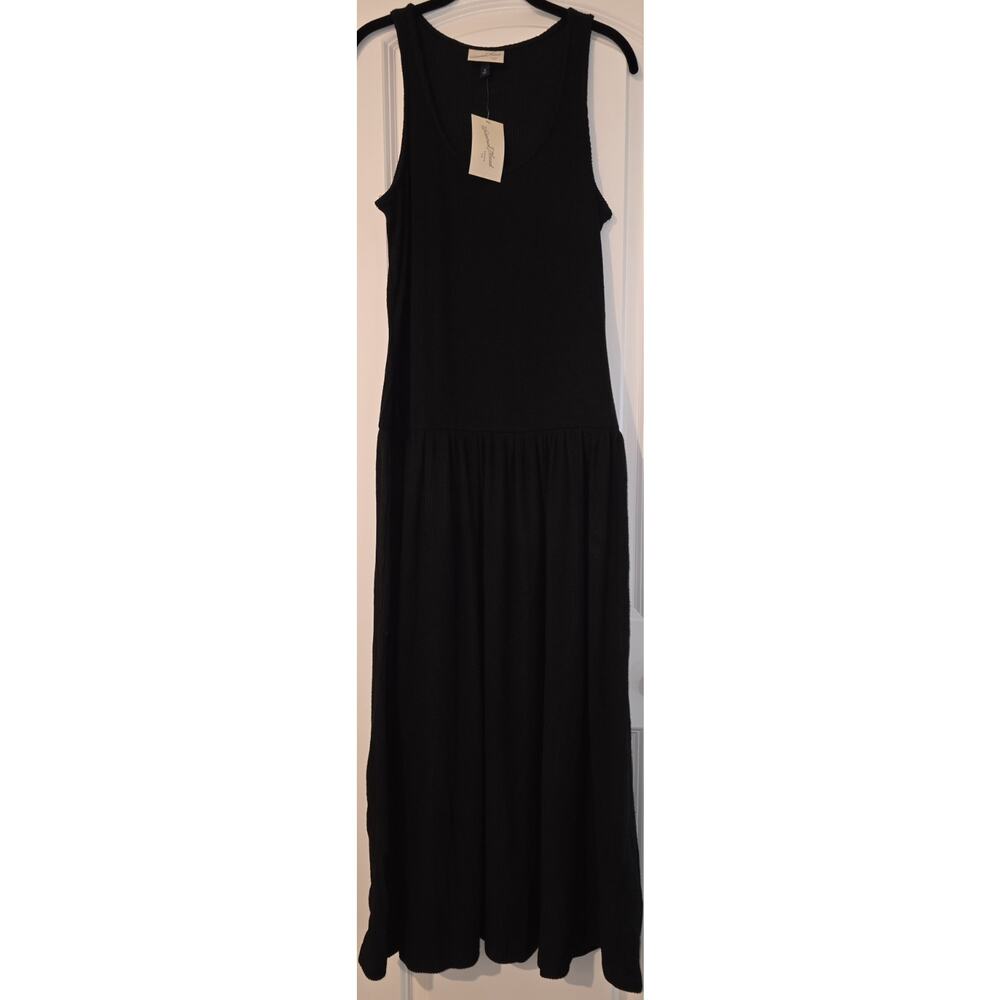 NWT M Black Ribbed Tank Maxi Dress Soft Corduroy Feel Universal Thread MSRP $28